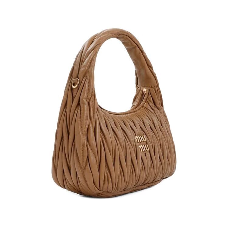 Miu Miu Matelasse Mini Hobo Bag Caramel
