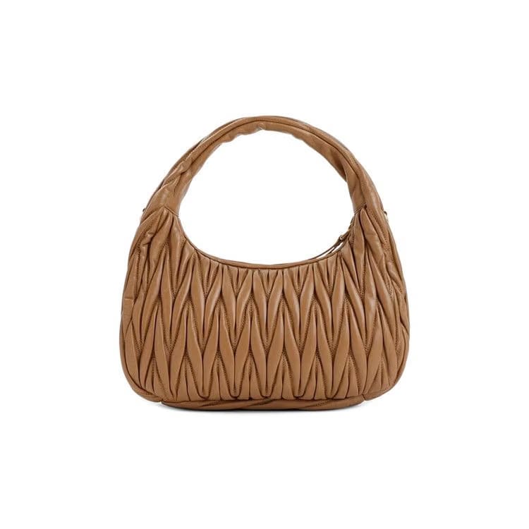 Miu Miu Matelasse Mini Hobo Bag Caramel
