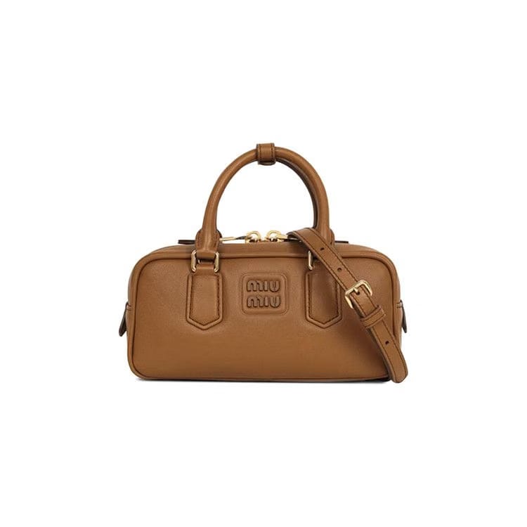 Miu Miu Arcadie Top Handle Bag Cognac