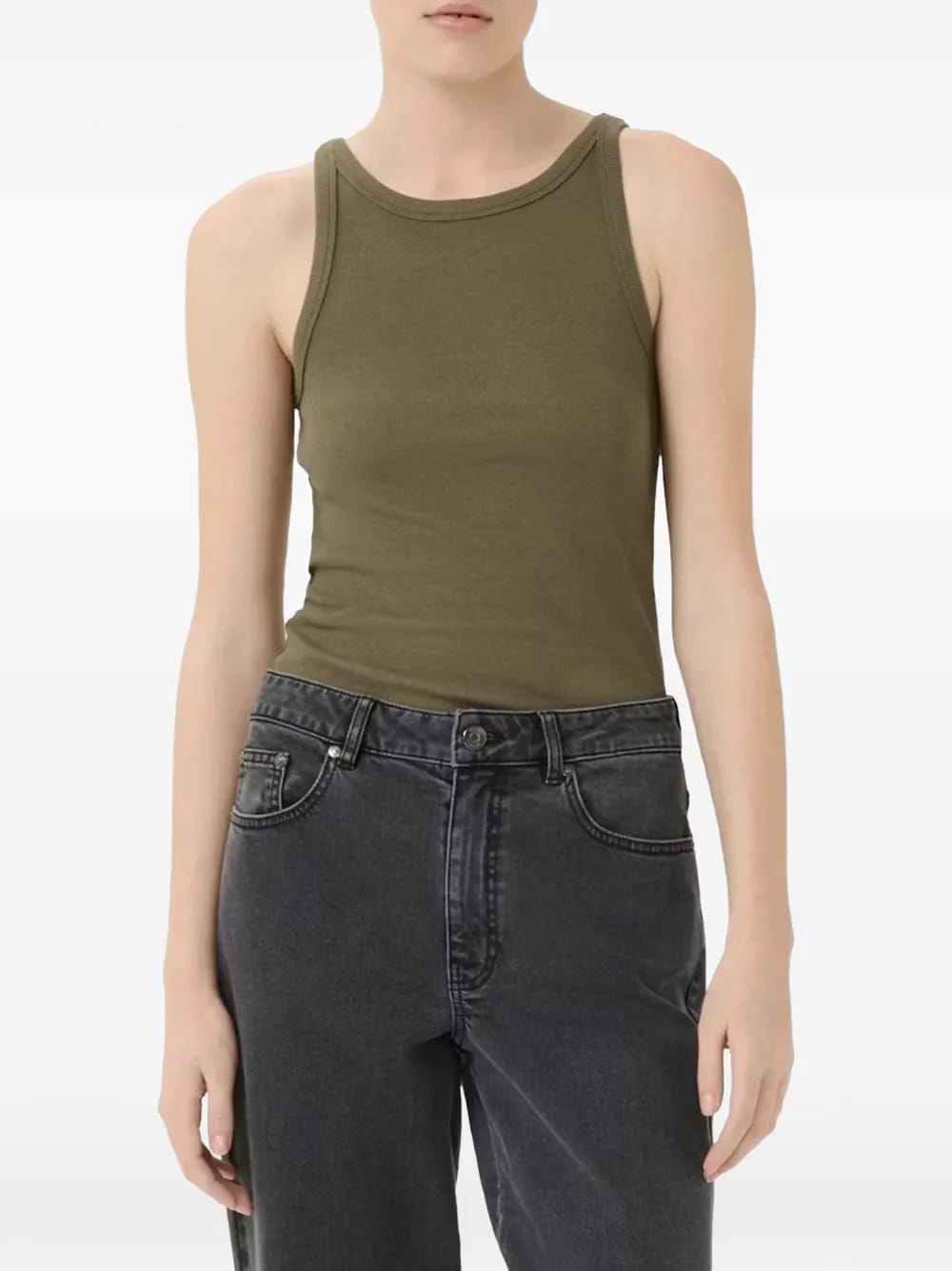 Drew ribbed cotton vest top