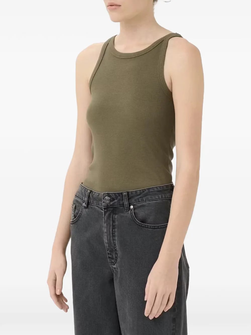 Drew ribbed cotton vest top