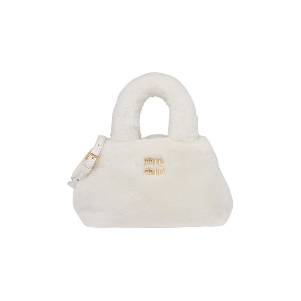 Miu Miu Fluffy Handbag Bianco