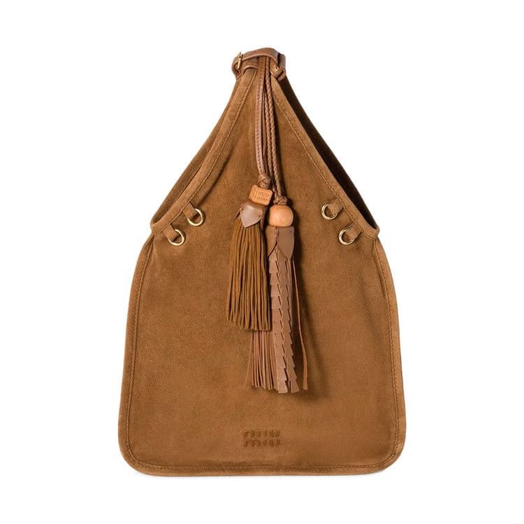 Miu Miu Suede Handbag With Tassels Rovere