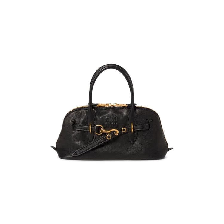 Miu Miu Aventure Nappa Leather Top Handle Bag Black