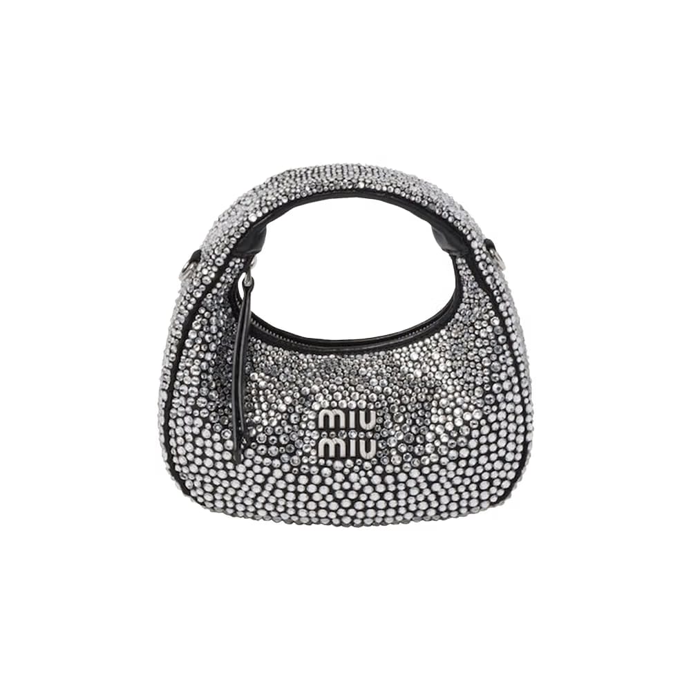 Miu Miu Wander Matelassé Nappa Leather Hobo Bag Black