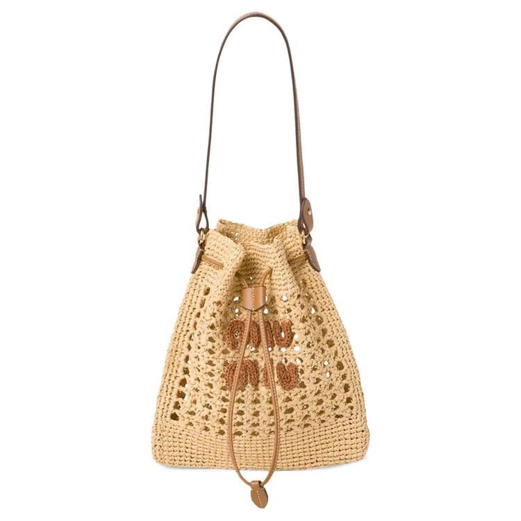 Miu Miu Drawstring Tote Naturale