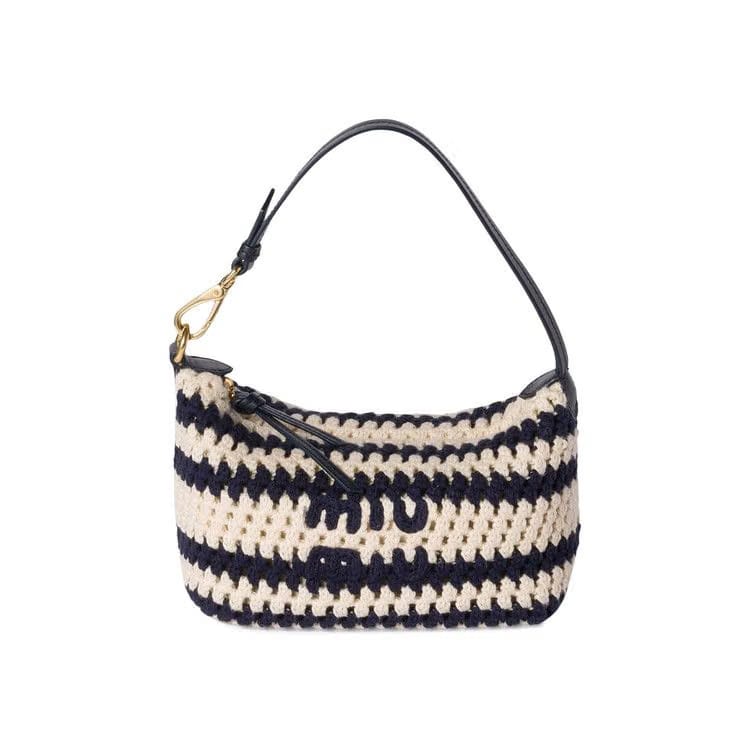 Miu Miu Crochet Pouch Blue/Bianco
