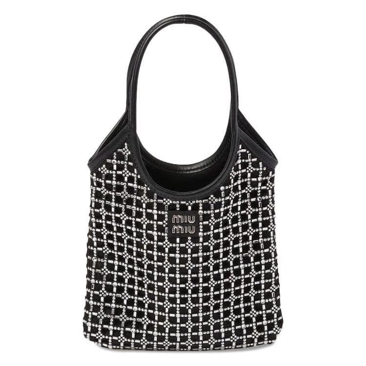 Miu Miu Rete Starlight Crystal Tote Bag Black