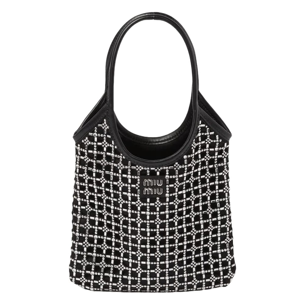 Miu Miu Rete Starlight Crystal Tote Bag Black