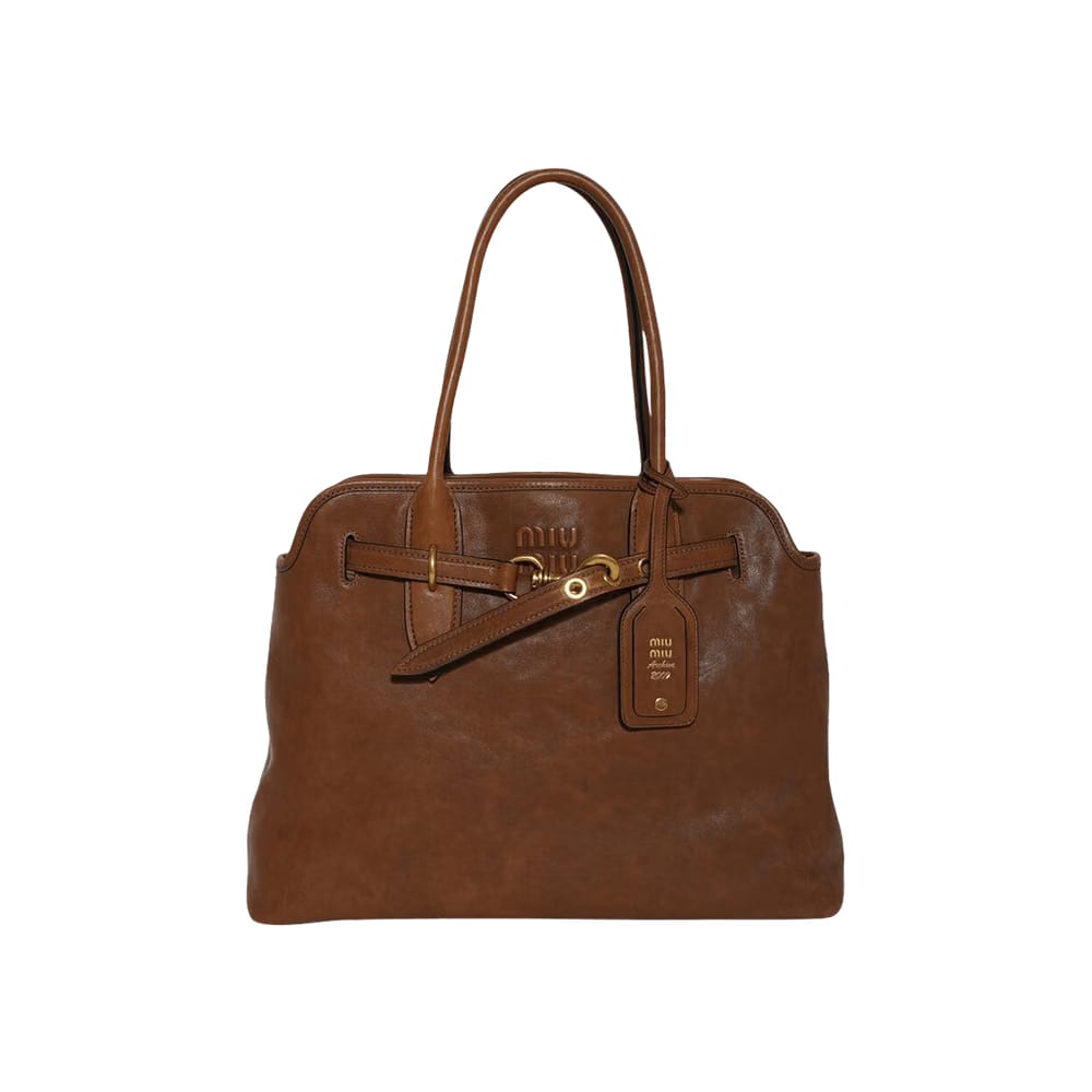 Miu Miu Aventure Nappa Leather Bag Oak