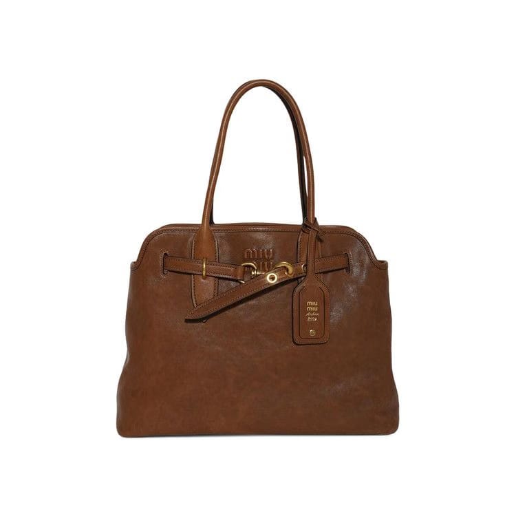 Miu Miu Aventure Nappa Leather Bag Oak