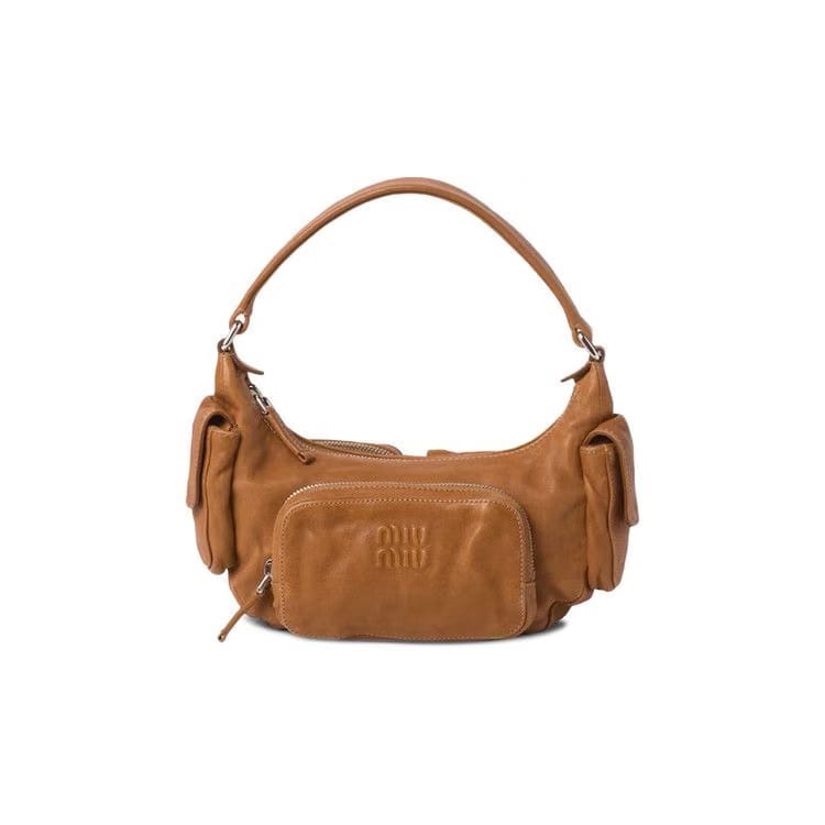Miu Miu Pocket Nappa Leather Bag Caramel