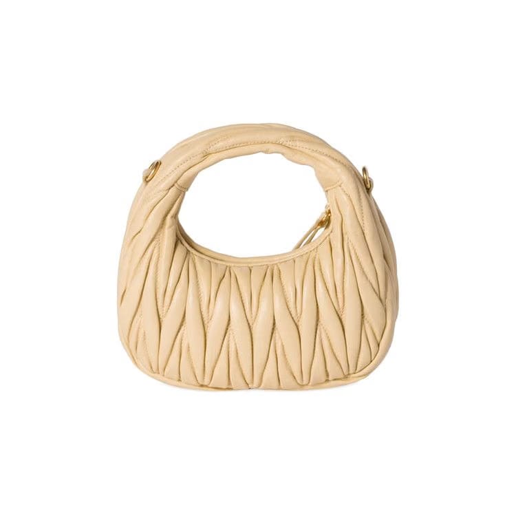 Miu Miu Wander Matelassé Nappa Leather Hobo Mini Bag Soia