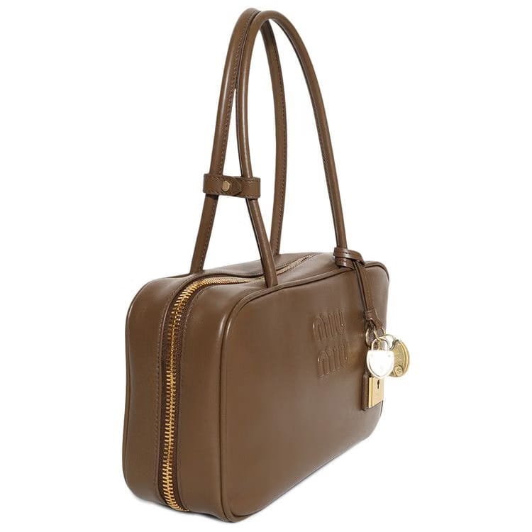 Miu Miu Beau Leather Top Handle Bag Tundra