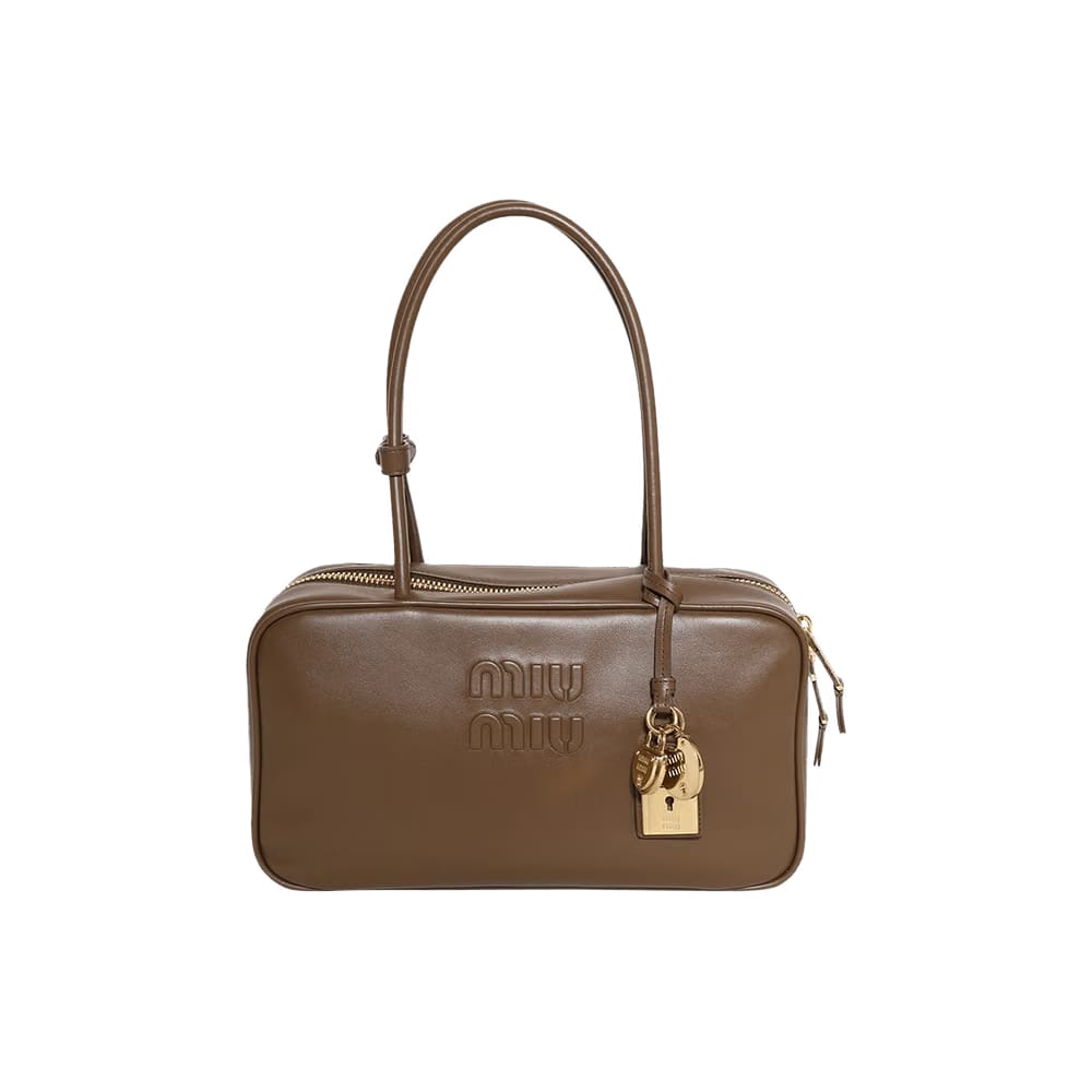 Miu Miu Beau Leather Top Handle Bag Tundra