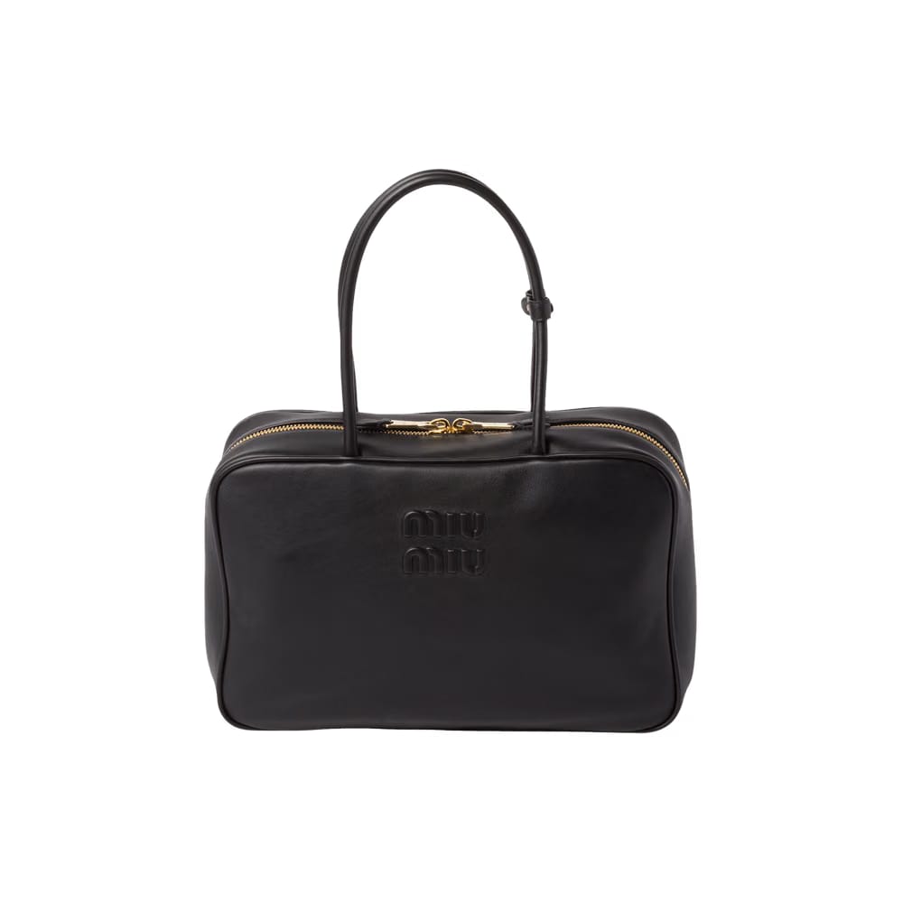Miu Miu Leather Top Handle Bag Black