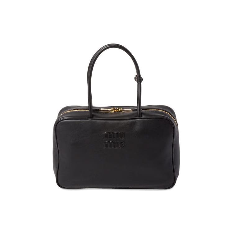 Miu Miu Leather Top Handle Bag Black