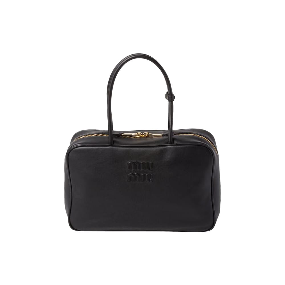 Miu Miu Black Leather Beau Bag Nero