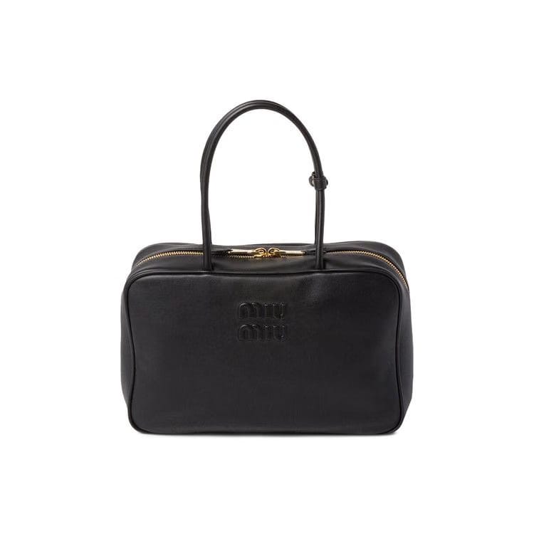 Miu Miu Black Leather Beau Bag Nero