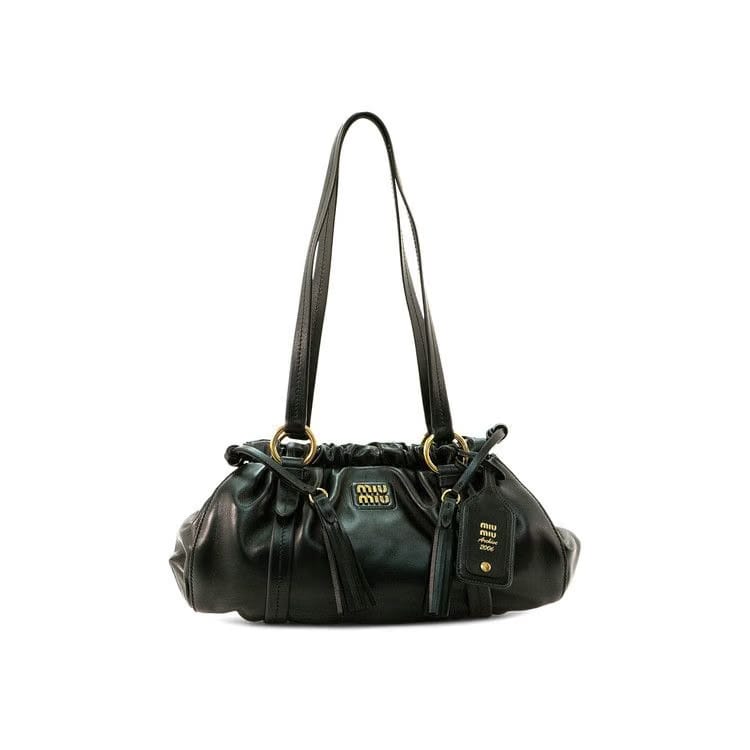 Miu Miu Joie Nappa Leather Shoulder Bag Nero