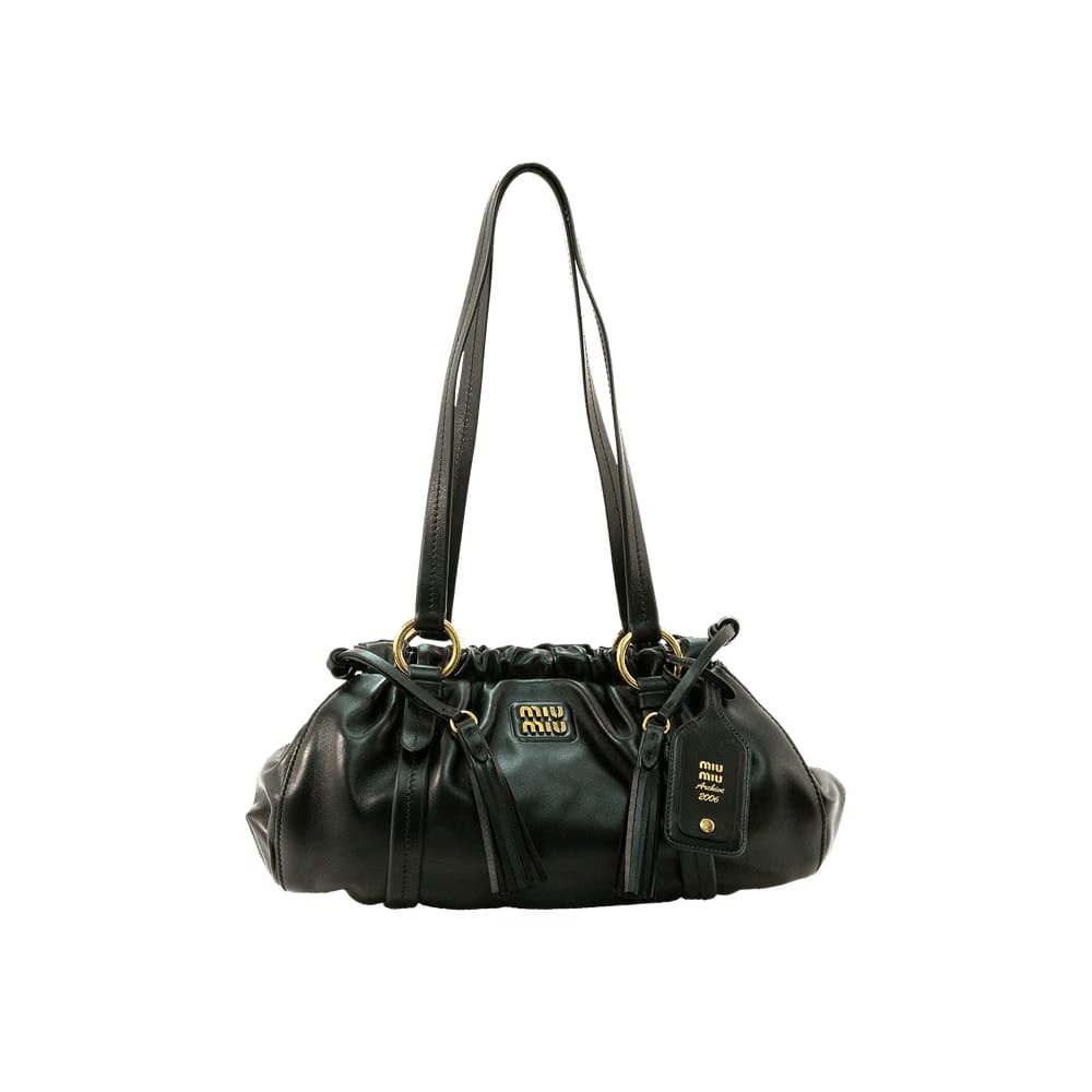 Miu Miu Joie Nappa Leather Shoulder Bag Nero