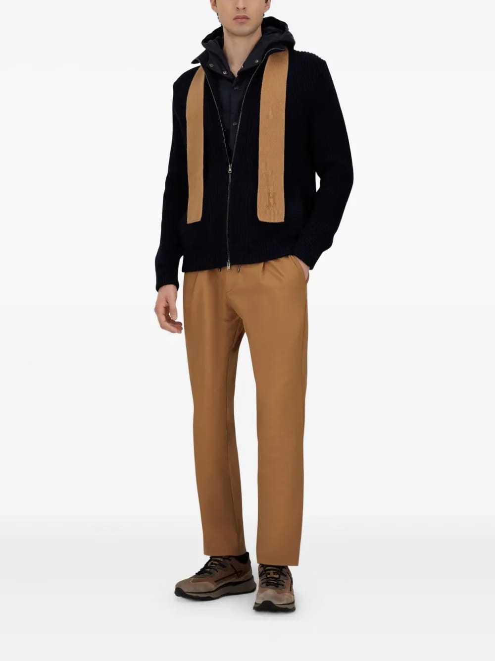 ribbed-knit wool jacket