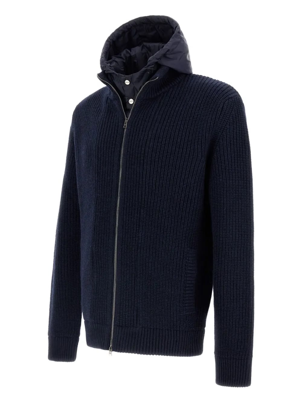 ribbed-knit wool jacket
