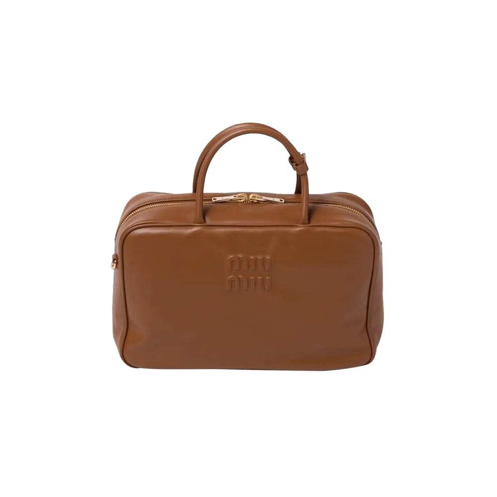 Miu Miu Softy Bauletto Handbag Cognac