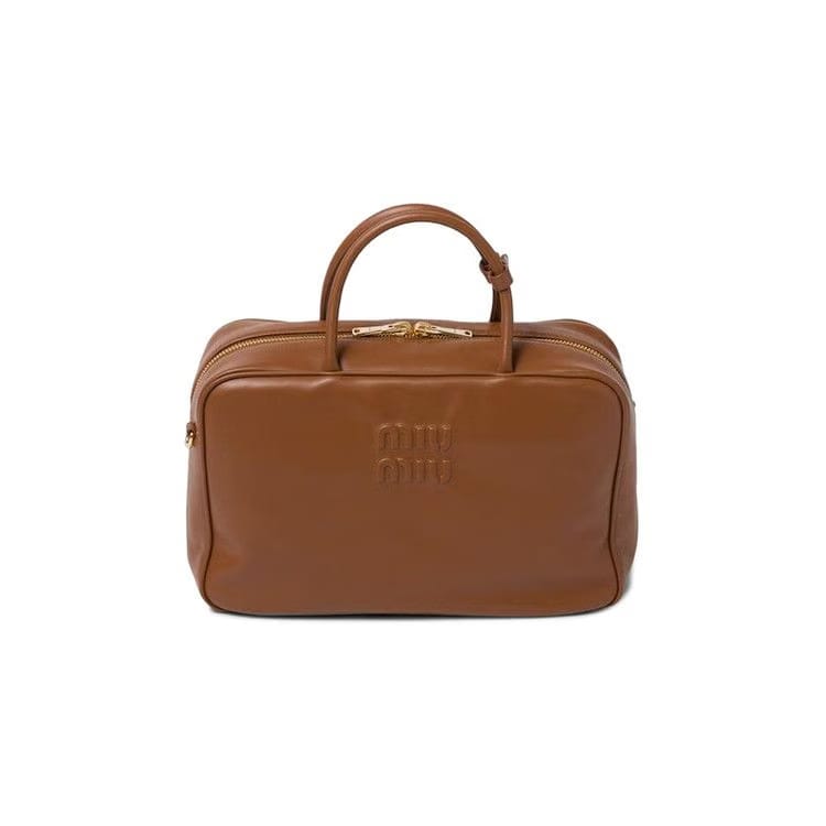 Miu Miu Softy Bauletto Handbag Cognac