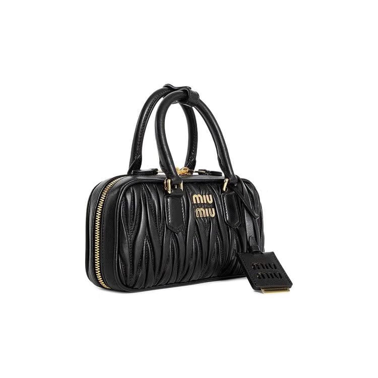 Miu Miu Arcadie Matelassé Nappa Leather Mini Bag Black