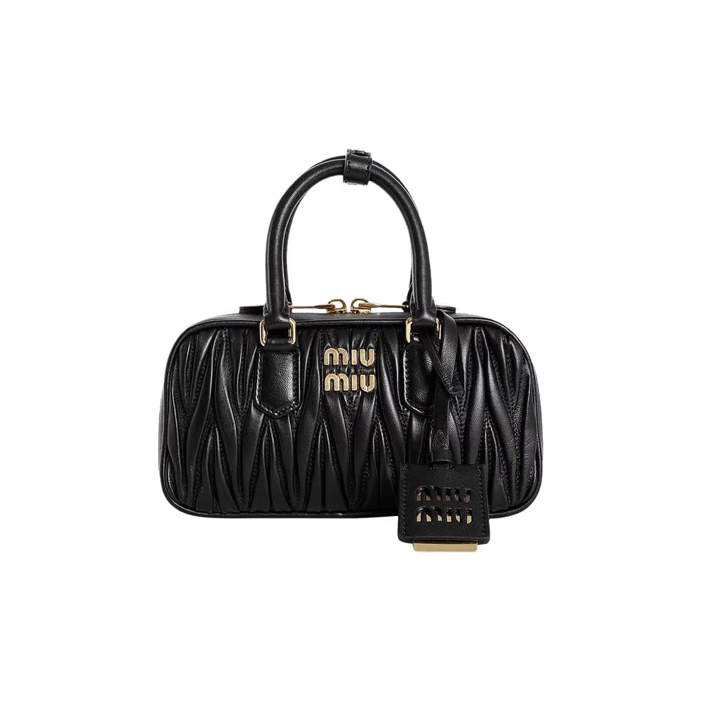 Miu Miu Arcadie Matelassé Nappa Leather Mini Bag Black