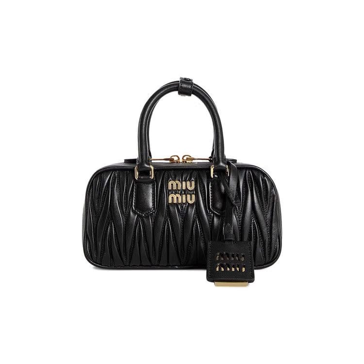 Miu Miu Arcadie Matelassé Nappa Leather Mini Bag Black