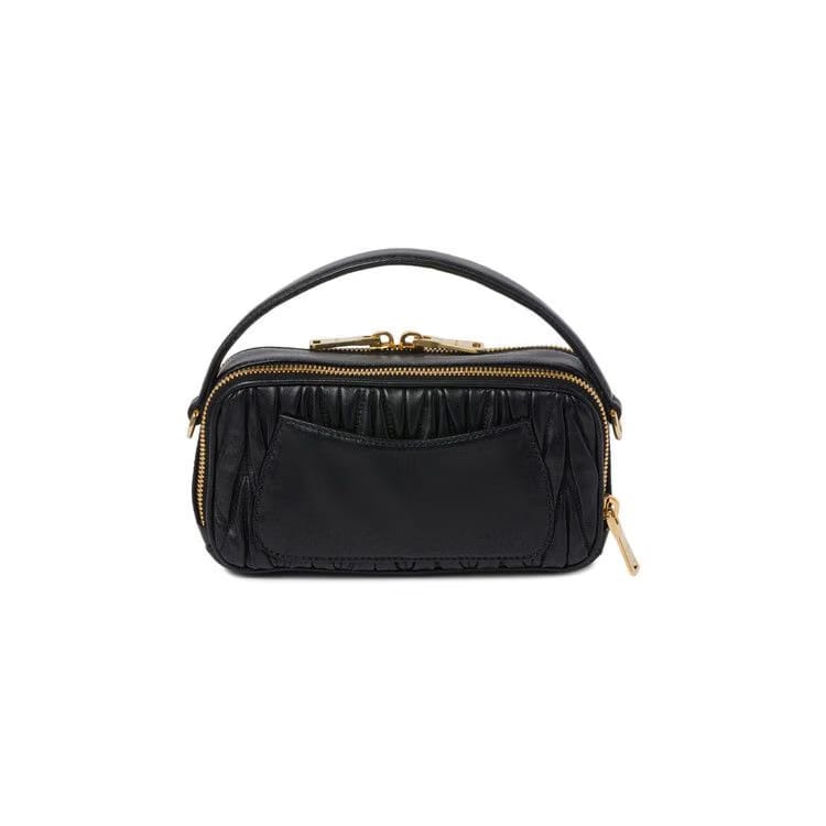 Miu Miu Matelassé Bandoliera Handbag Black