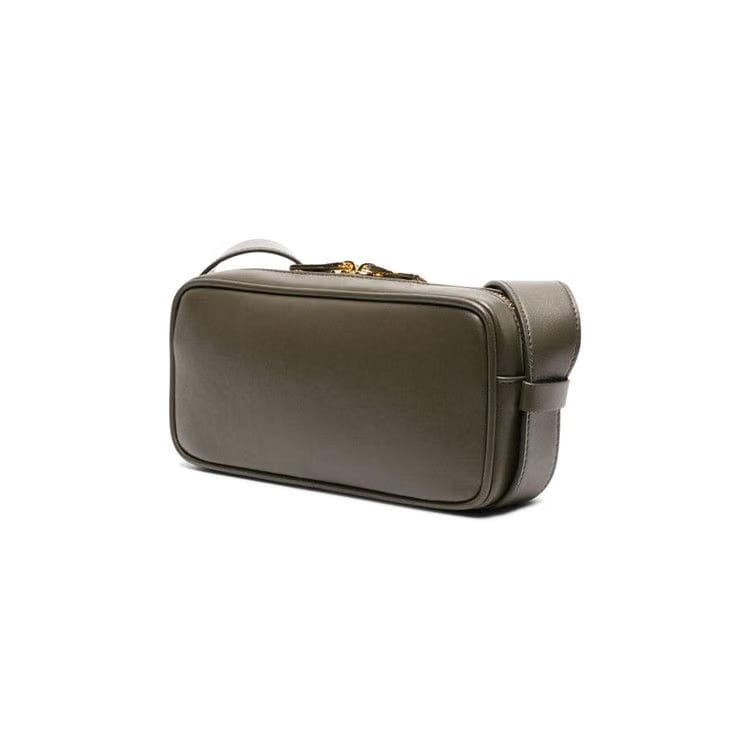 Miu Miu Logo Plaque Leather Shoulder Bag Military Green