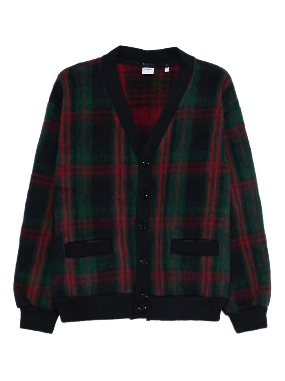 plaid wool cardigan