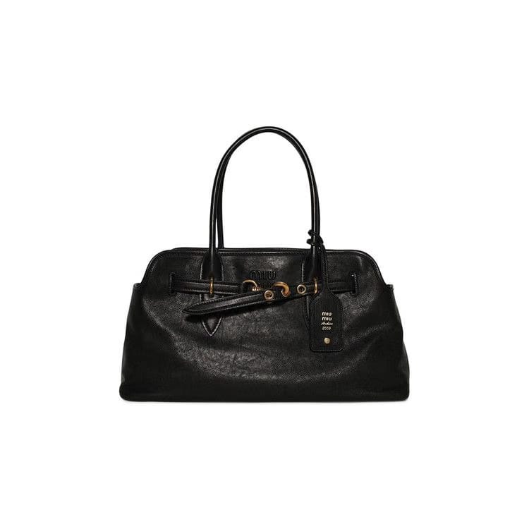 Miu Miu Aventure Nappa Leather Tote Bag Nero