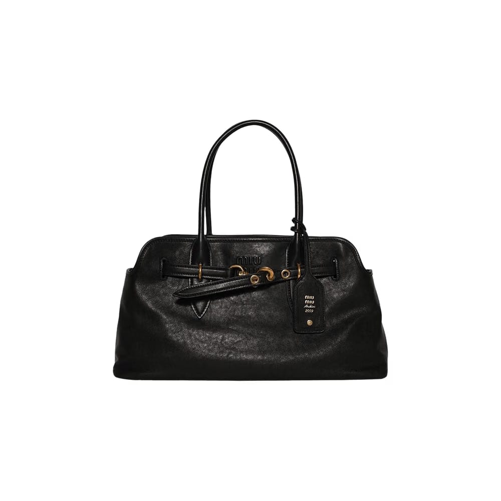Miu Miu Aventure Nappa Leather Tote Bag Nero