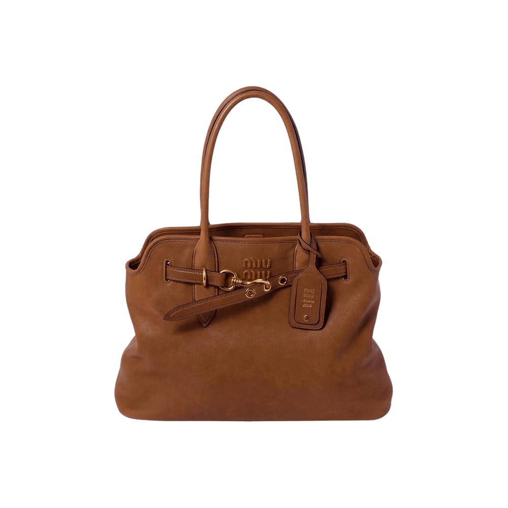 Miu Miu Aventure Nappa Leather Tote Bag Rovere