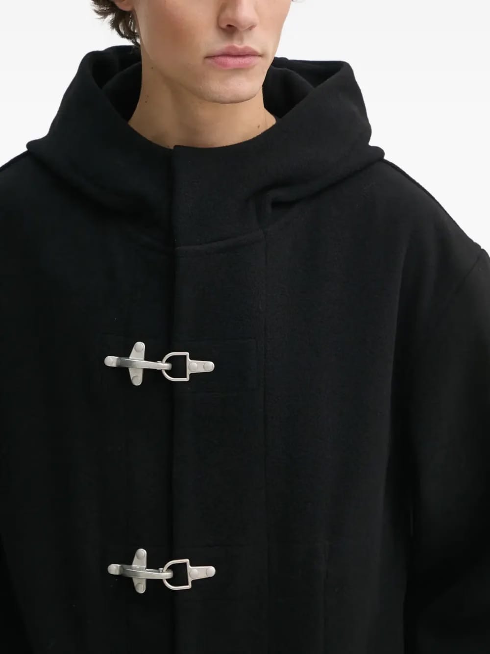 hooded toggle coat