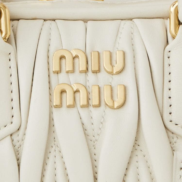 Miu Miu Arcadie Matelassé Nappa Leather Mini-Bag White