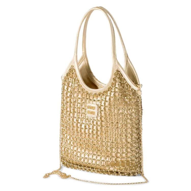 Miu Miu Ivy Beaded Duchesse Bag Platino