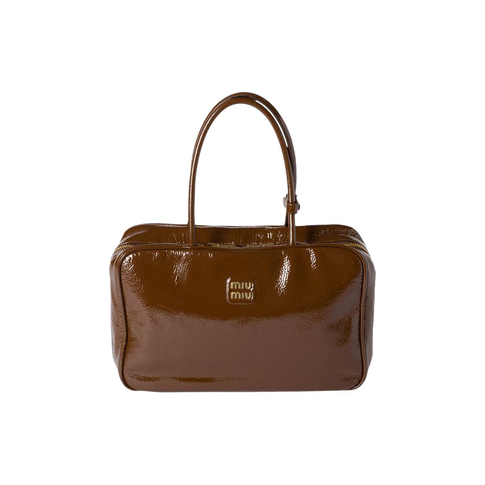 Miu Miu Beau Naplak Patent Leather Bag Palisander