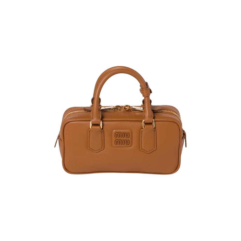 Miu Miu Arcadie Leather Bag Cognac