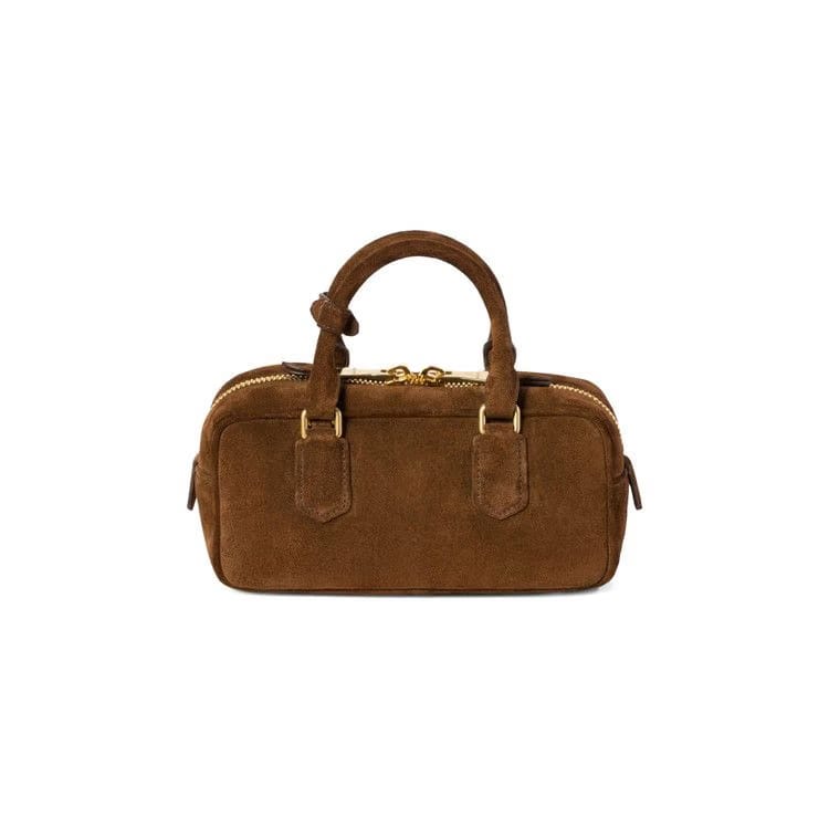 Miu Miu Arcadie Suede Top Handle Bag Cocoa Brown