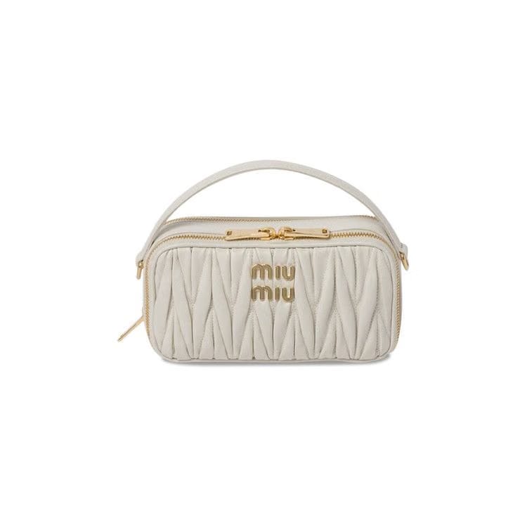 Miu Miu Matelassé Bandoliera Handbag White