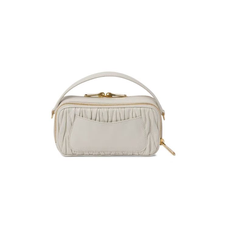 Miu Miu Matelassé Bandoliera Handbag White