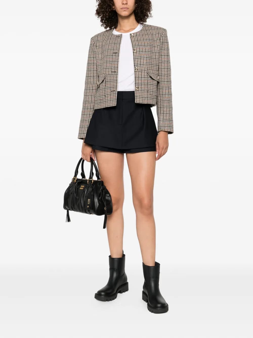 pleated layered shorts
