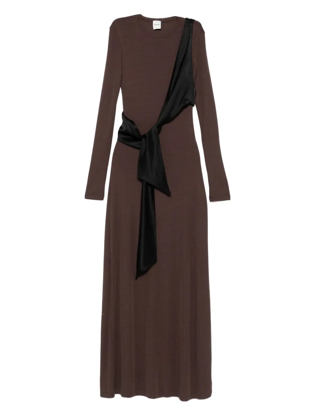 draped tie-belt dress