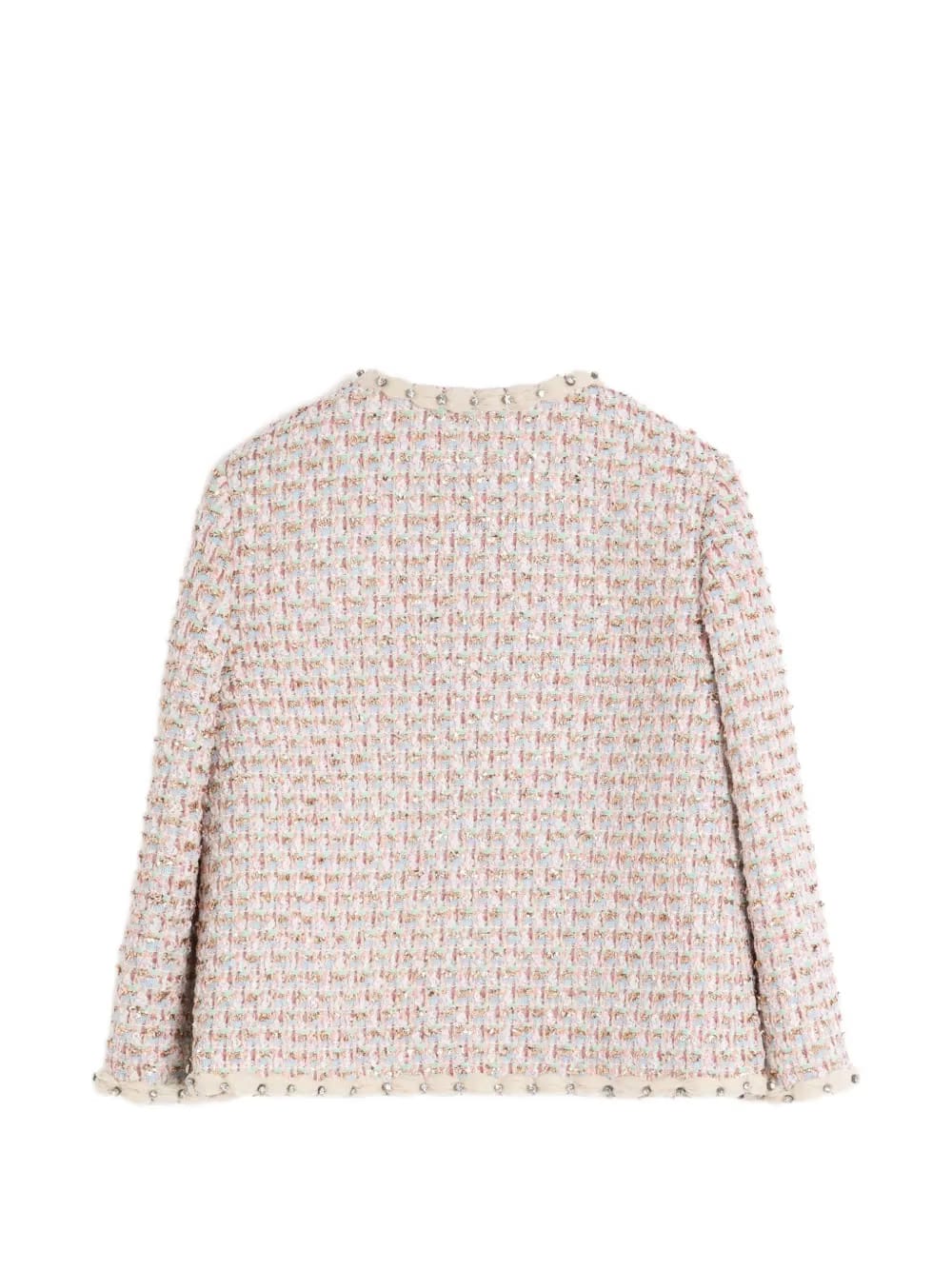 Ribbon embroidered tweed jacket