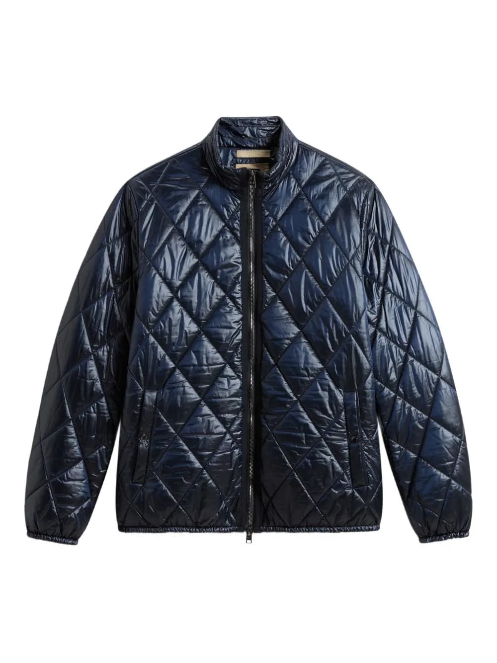 diamond-quilted zip-front jacket